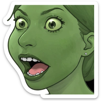 Girl drooling  sticker