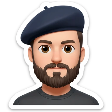 beard and beret sticker