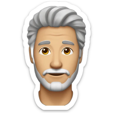 gere um homem com cabelo grande liso castanho e barba grande marrom bem mais escuro que o cabelo sticker