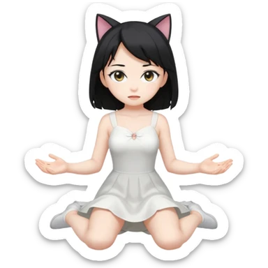 anime catgirl kneeling legs apart sticker