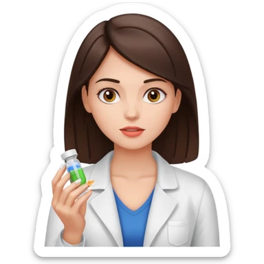 Beautiful fit brunette girl taking pills  sticker