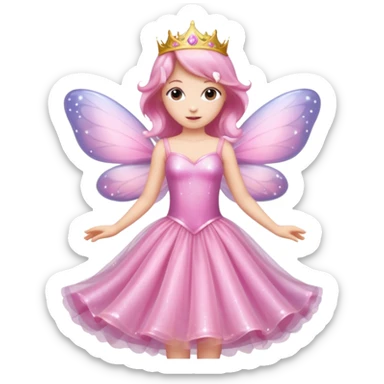 pink fairy sparkle princess dress sticker