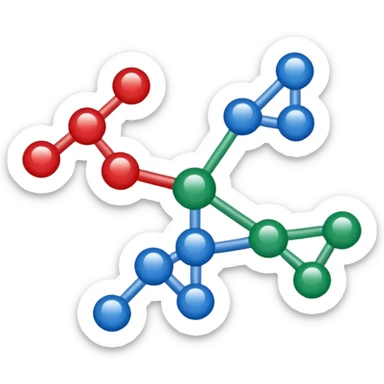 clean simple emoji representing scatter plot with three distinct colored clusters of points, no axes, neutral background sticker
