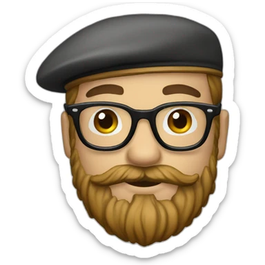 beard - beret - glasses sticker