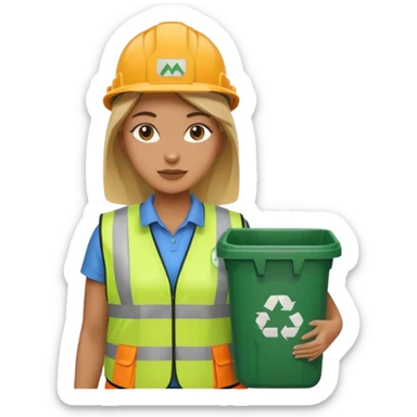 women, Waste Management, safety vest, trash picker sticker
