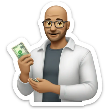 Mann mit Portmonee auf der Nase ￼ sticker