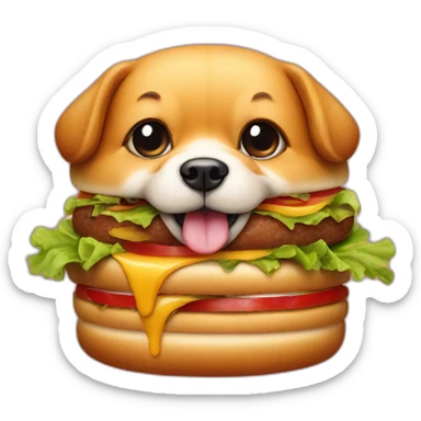 Dog on a burger sticker