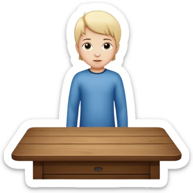 niño parado encima de una mesa sticker