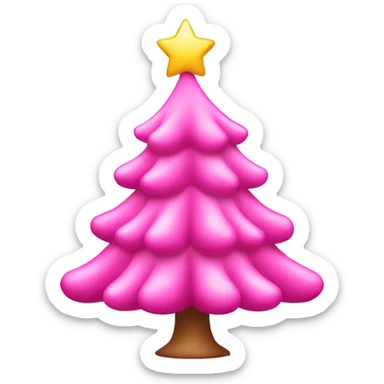 pink christmas tree sticker