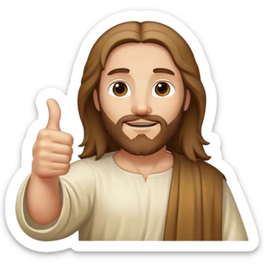Jesus giving a thumbs up sticker