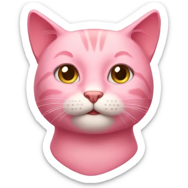 The pink cat thinks sticker