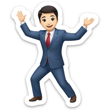 Asian lawyer dancing. sticker