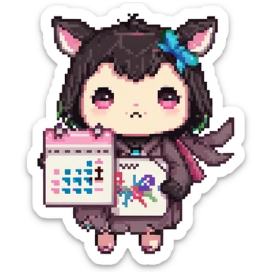 kuromi holding a calendar sticker