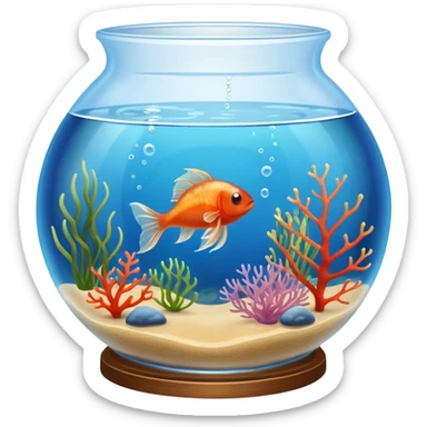 Fish Bowl Aquarium with a single Sea Monkey Artemia in it sticker