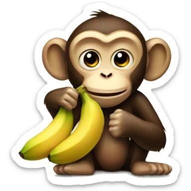 Monkey eating a banana sticker