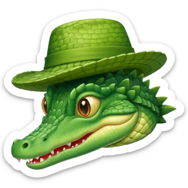 baby crocodile in hats sticker