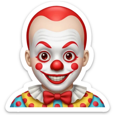 clown in buzzcut sticker