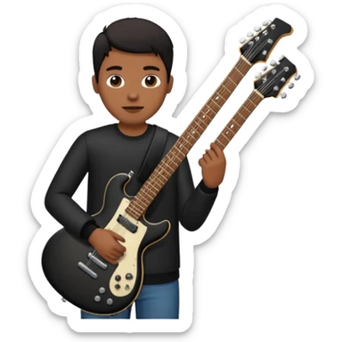 🙂 bu emojinin elinde eloktronik gitar olsun elektronik gitar siyah olsun sticker