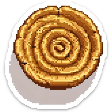 pixel art style peanut butter swirl, top-down view sticker