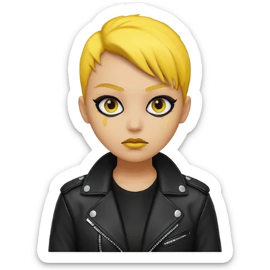 A baddie with circular yellow head sticker