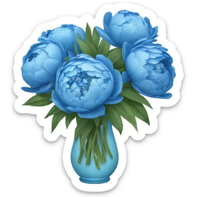 Blue peonies bouquet  sticker
