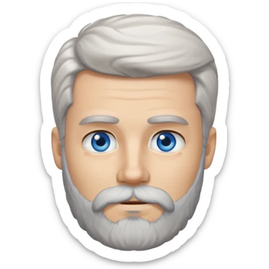 white man salt and pepper hair beard sticker