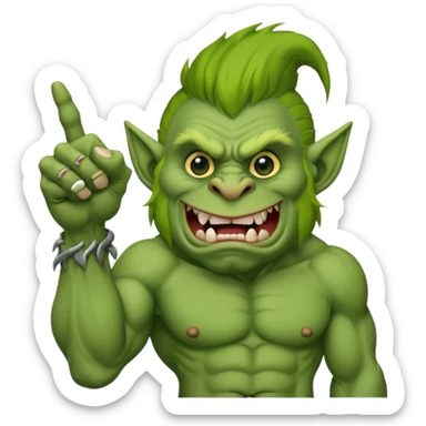 A Troll holding up the middle finger  sticker
