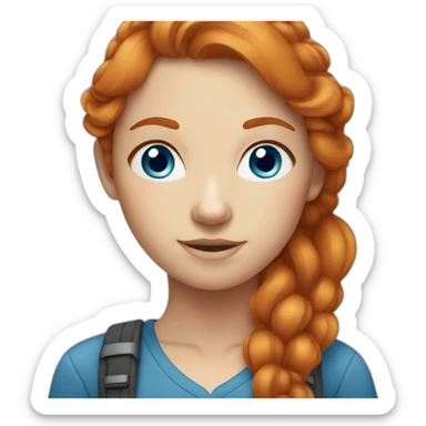 Ginger hair and blue eyes woman in Canada  sticker