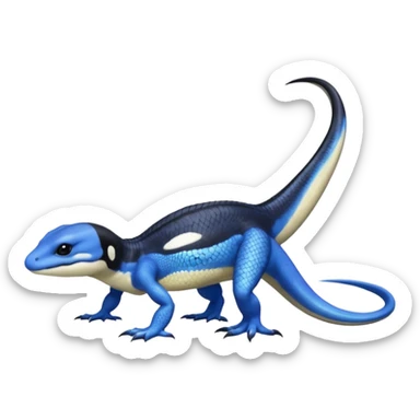 Orca-reptile-reptilian-lizard-skink-gecko-Digimon-Fakémon-hybrid full body, two legs, arms, tail sticker