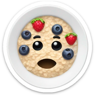 oatmeal with berries in a plate sticker