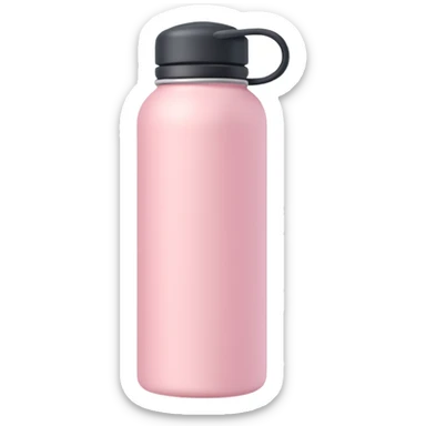 Soft pastel pink water bottle with matte finish, minimal background sticker