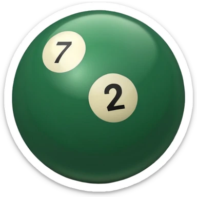 green billiard ball 7 number sticker