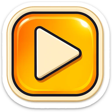 Graphic: 🎥 Play button icon (white) with yellow glow.
Animation: Play button pulses softly.
Background: Transparent.


 sticker