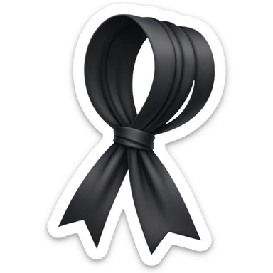 One Black thin ribbon for dead people honoring 🎗️ sticker