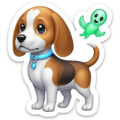 beagle-ghost with sprite  sticker