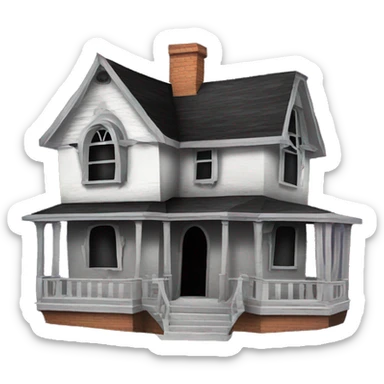 Papercraft. Haunted Addams house. Dilapidated  sticker