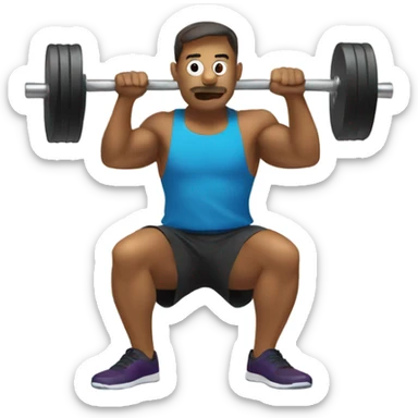 squating with weights sticker