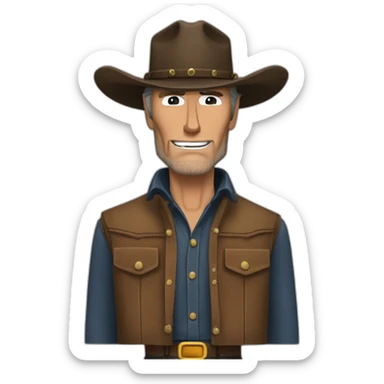 Clint Eastwood cuerpo entero vaquero sticker