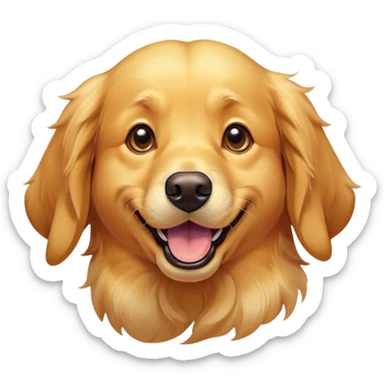 Cinematic Comical Golden Retriever Portrait Emoji, Head tilted dramatically with an exaggeratedly amused expression, featuring a vibrant golden coat with a lively sheen, wide, expressive brown eyes filled with playful disbelief, Simplified yet hilariously expressive features, highly detailed, glowing with a slightly sassy glow, high shine, dramatic yet playful, stylized with an air of cheeky mischief, bright and endearing, soft glowing outline, capturing the essence of a spirited and over-the-top companion, so meme-worthy it feels like it could side-eye its way into internet fame instantly! sticker