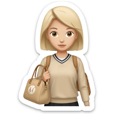 beige sport aesthetic woman bag sticker