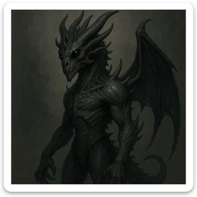 character that is 60% dragon, 20% demon, and 20% alien, with a dominant dragon appearance and subtle demon and alien traits sticker