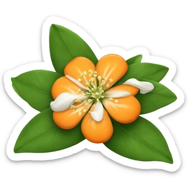 Orange blossom flower sticker