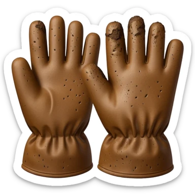 gloves gardening with dirt sticker
