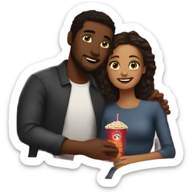 Romantic movie date for beautiful couple sticker