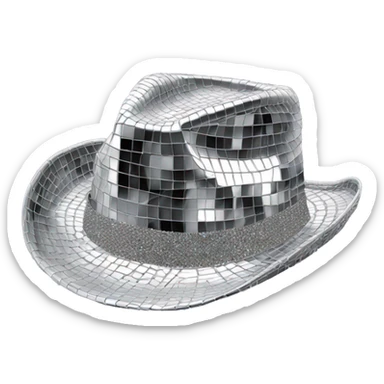 Disco ball cowboy hat sticker