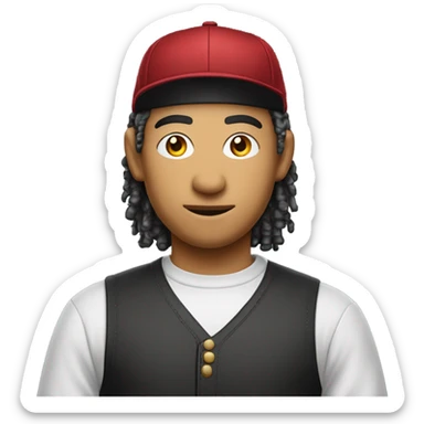 billard, tibetin, 20 ans, cheveux longs frisés, casquette  sticker