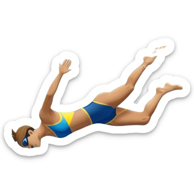 An icon showing an athlete mid-flip diving from a high springboard into a clear blue pool. The design captures the elegance of the twist, the splash below, and the height of the jump. Transparent background emphasizes the precision, grace, and thrill of diving as a sport. sticker