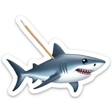 Shark with toothpick sticker