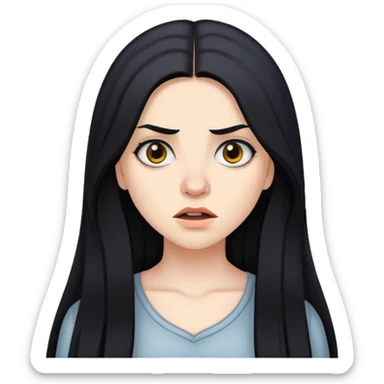  mad, young, Hispanic woman with long black hair sticker