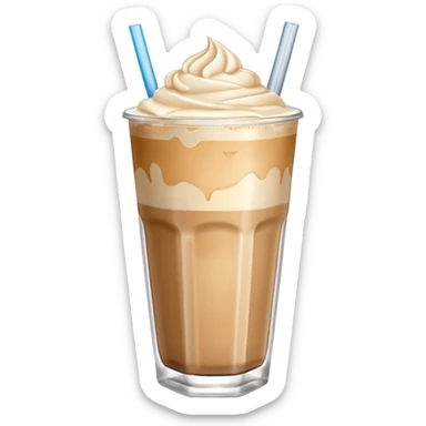 iced vanilla latte, inviting, with visible ice cubes, creamy color, in a clear glass, coffee shop vibe, no text, emoji style sticker
